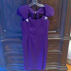 Vintage 90s purple cocktail dress bling crystals
